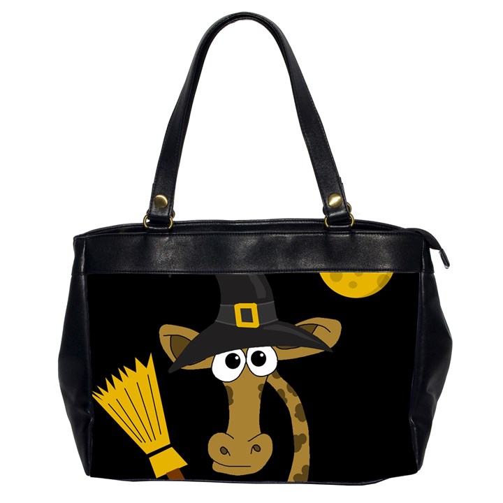 Halloween giraffe witch Office Handbags (2 Sides) 