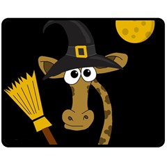 Halloween giraffe witch Fleece Blanket (Medium) 