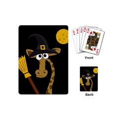 Halloween Giraffe Witch Playing Cards (mini)  by Valentinaart