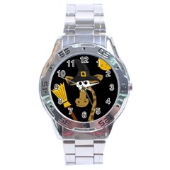 Halloween giraffe witch Stainless Steel Analogue Watch