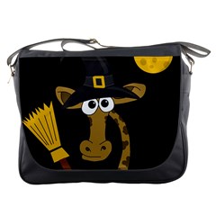 Halloween giraffe witch Messenger Bags