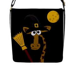 Halloween giraffe witch Flap Messenger Bag (L) 