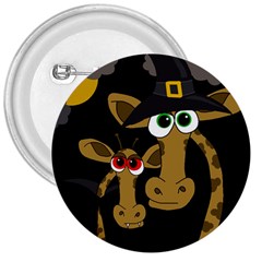 Giraffe Halloween Party 3  Buttons by Valentinaart