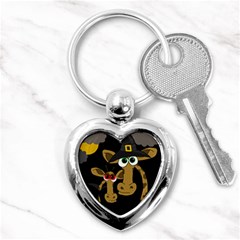 Giraffe Halloween Party Key Chains (heart)  by Valentinaart