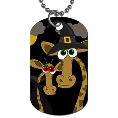 Giraffe Halloween Party Dog Tag (one Side) by Valentinaart