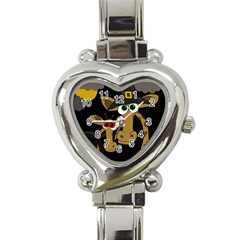 Giraffe Halloween Party Heart Italian Charm Watch by Valentinaart