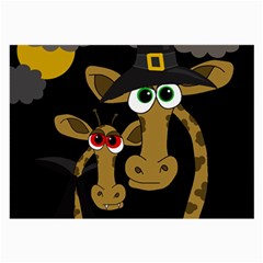 Giraffe Halloween Party Large Glasses Cloth (2-side) by Valentinaart