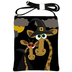 Giraffe Halloween Party Shoulder Sling Bags by Valentinaart