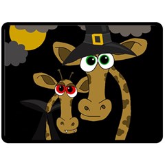 Giraffe Halloween Party Fleece Blanket (large)  by Valentinaart