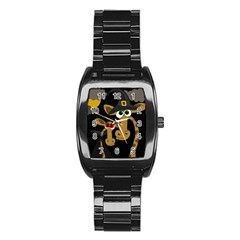 Giraffe Halloween Party Stainless Steel Barrel Watch by Valentinaart