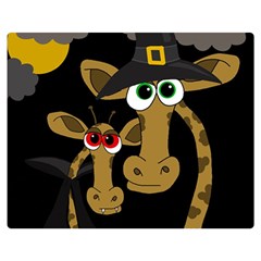 Giraffe Halloween Party Double Sided Flano Blanket (medium)  by Valentinaart