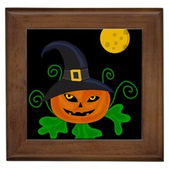 Halloween witch pumpkin Framed Tiles