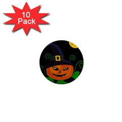 Halloween witch pumpkin 1  Mini Magnet (10 pack) 