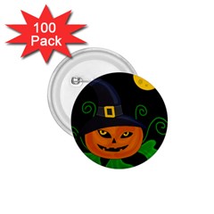 Halloween witch pumpkin 1.75  Buttons (100 pack) 