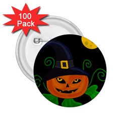 Halloween witch pumpkin 2.25  Buttons (100 pack) 