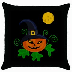 Halloween witch pumpkin Throw Pillow Case (Black)