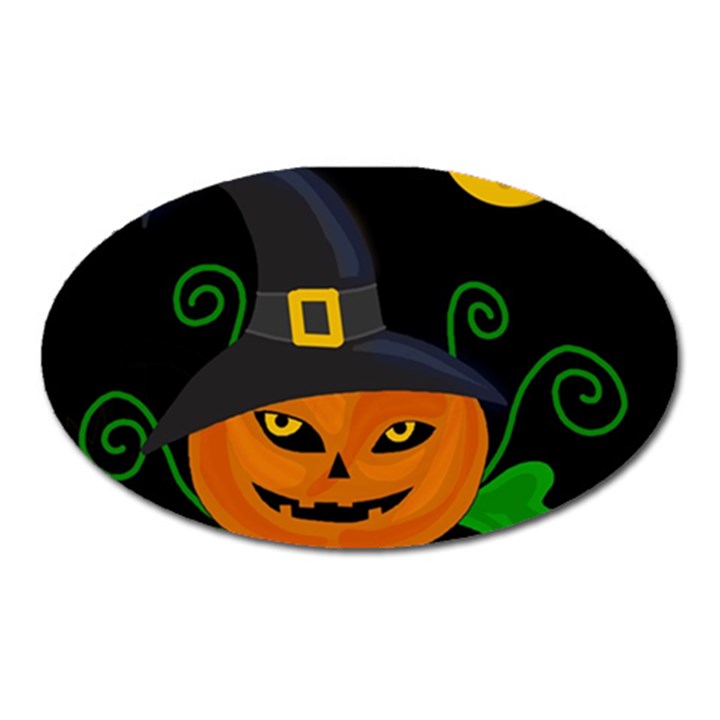 Halloween witch pumpkin Oval Magnet