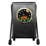 Halloween witch pumpkin Pen Holder Desk Clocks Front