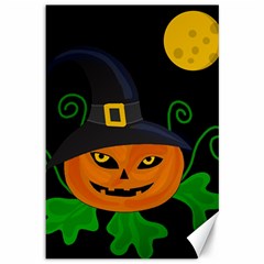 Halloween witch pumpkin Canvas 12  x 18  