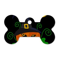 Halloween witch pumpkin Dog Tag Bone (One Side)