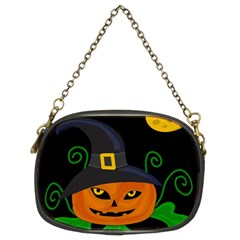 Halloween Witch Pumpkin Chain Purses (two Sides)  by Valentinaart