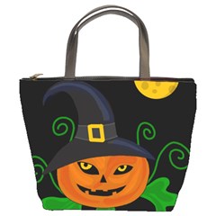 Halloween witch pumpkin Bucket Bags