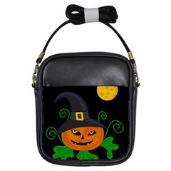 Halloween witch pumpkin Girls Sling Bags