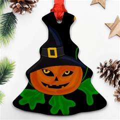 Halloween witch pumpkin Christmas Tree Ornament (2 Sides)