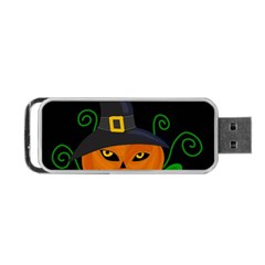 Halloween Witch Pumpkin Portable Usb Flash (two Sides) by Valentinaart