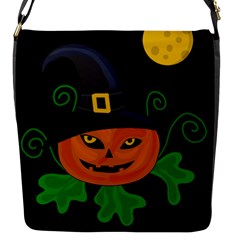 Halloween witch pumpkin Flap Messenger Bag (S)