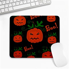 Halloween Pumpkin Pattern Large Mousepads by Valentinaart