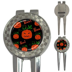 Halloween Pumpkin Pattern 3-in-1 Golf Divots by Valentinaart