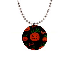 Halloween Pumpkin Pattern Button Necklaces by Valentinaart