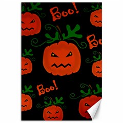 Halloween Pumpkin Pattern Canvas 12  X 18   by Valentinaart