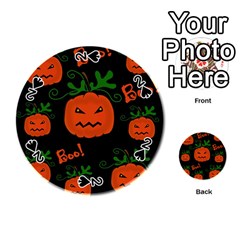 Halloween Pumpkin Pattern Playing Cards 54 (round)  by Valentinaart