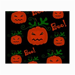 Halloween Pumpkin Pattern Small Glasses Cloth (2-side) by Valentinaart