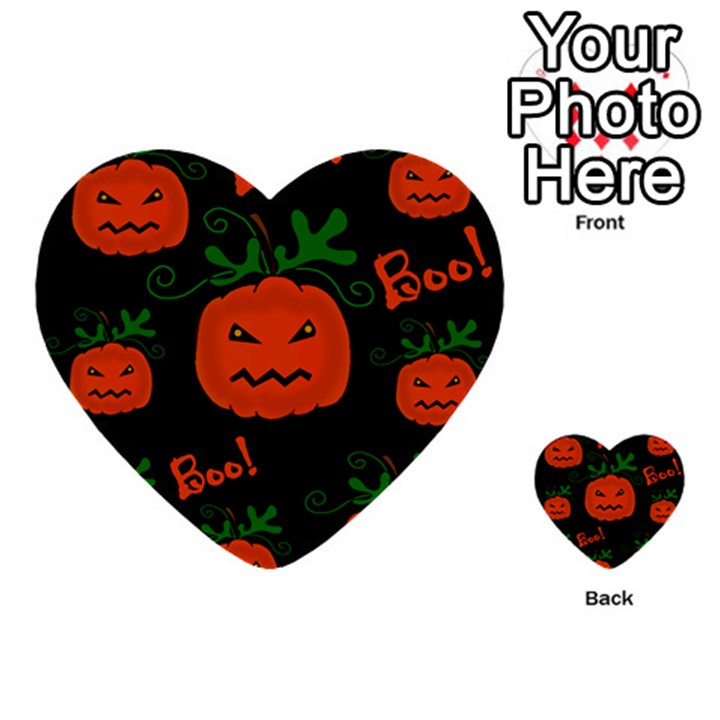 Halloween pumpkin pattern Multi-purpose Cards (Heart) 