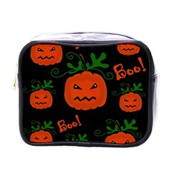 Halloween Pumpkin Pattern Mini Toiletries Bags by Valentinaart