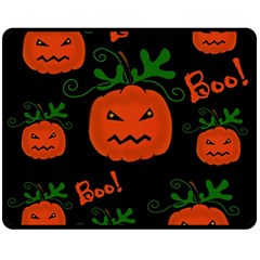 Halloween Pumpkin Pattern Fleece Blanket (medium)  by Valentinaart