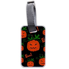 Halloween Pumpkin Pattern Luggage Tags (two Sides) by Valentinaart