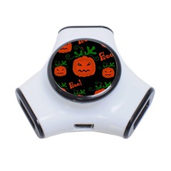 Halloween Pumpkin Pattern 3-port Usb Hub by Valentinaart