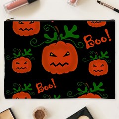 Halloween Pumpkin Pattern Cosmetic Bag (xxxl)  by Valentinaart