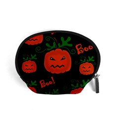 Halloween Pumpkin Pattern Accessory Pouches (small)  by Valentinaart