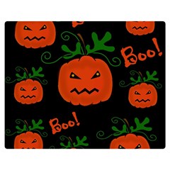 Halloween Pumpkin Pattern Double Sided Flano Blanket (medium)  by Valentinaart