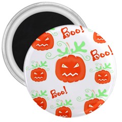 Halloween Pumpkins Pattern 3  Magnets by Valentinaart