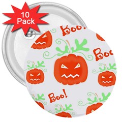 Halloween Pumpkins Pattern 3  Buttons (10 Pack)  by Valentinaart