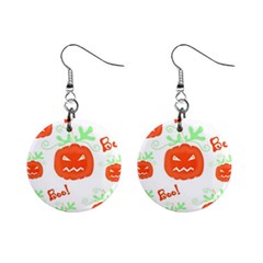 Halloween Pumpkins Pattern Mini Button Earrings by Valentinaart