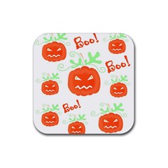 Halloween Pumpkins Pattern Rubber Coaster (square)  by Valentinaart