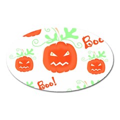 Halloween Pumpkins Pattern Oval Magnet by Valentinaart