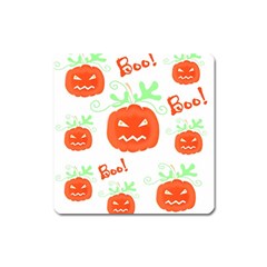 Halloween Pumpkins Pattern Square Magnet by Valentinaart